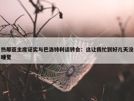 热那亚主席证实与巴洛特利谈转会：这让我忙到好几天没睡觉