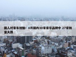 国人对豪车祛魅！8月国内30家豪华品牌中 27家销量大跌