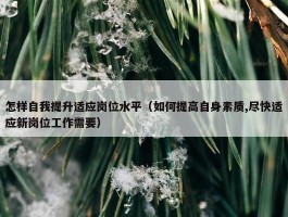 怎样自我提升适应岗位水平（如何提高自身素质,尽快适应新岗位工作需要）