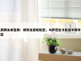 武网女单签表：郑钦文首轮轮空，与萨巴伦卡处在不同半区