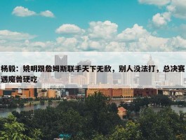 杨毅：姚明跟詹姆斯联手天下无敌，别人没法打，总决赛遇魔兽硬吃