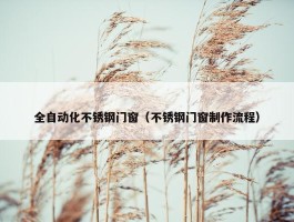 全自动化不锈钢门窗（不锈钢门窗制作流程）