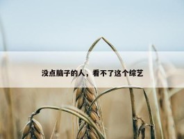 没点脑子的人，看不了这个综艺