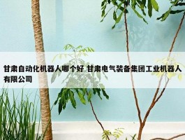 甘肃自动化机器人哪个好 甘肃电气装备集团工业机器人有限公司