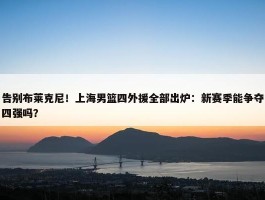 告别布莱克尼！上海男篮四外援全部出炉：新赛季能争夺四强吗？