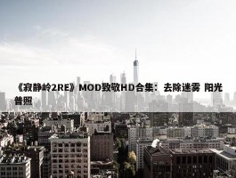 《寂静岭2RE》MOD致敬HD合集：去除迷雾 阳光普照