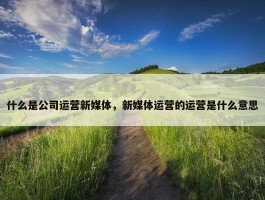 什么是公司运营新媒体，新媒体运营的运营是什么意思