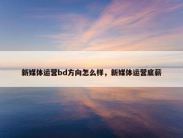 新媒体运营bd方向怎么样，新媒体运营底薪