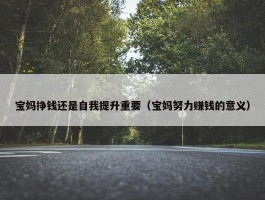 宝妈挣钱还是自我提升重要（宝妈努力赚钱的意义）