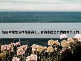 智能家居怎么找维修员工，智能家居怎么找维修员工的