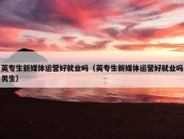 英专生新媒体运营好就业吗（英专生新媒体运营好就业吗男生）